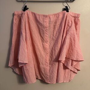 Lane Bryant Coral Striped Blouse